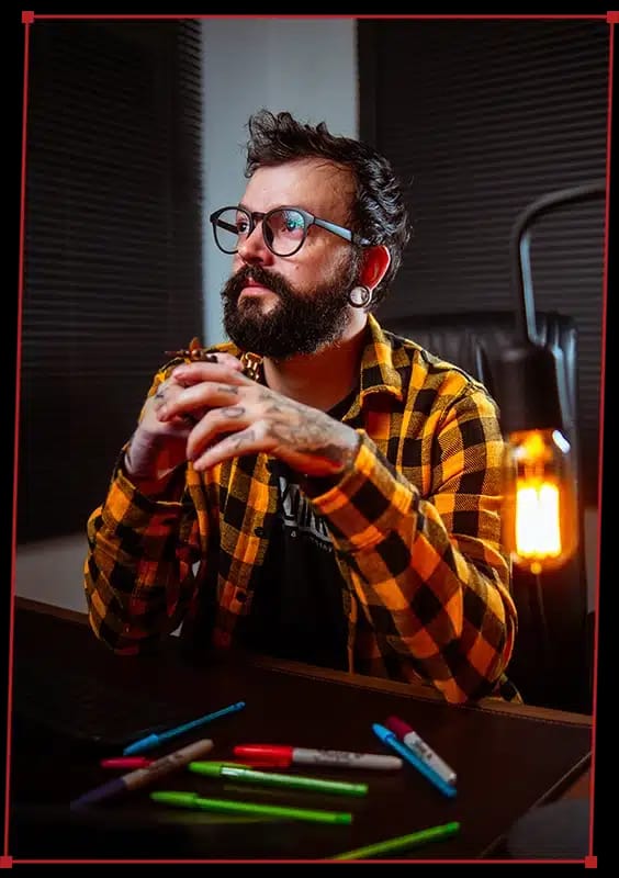Gian Silva no estúdio